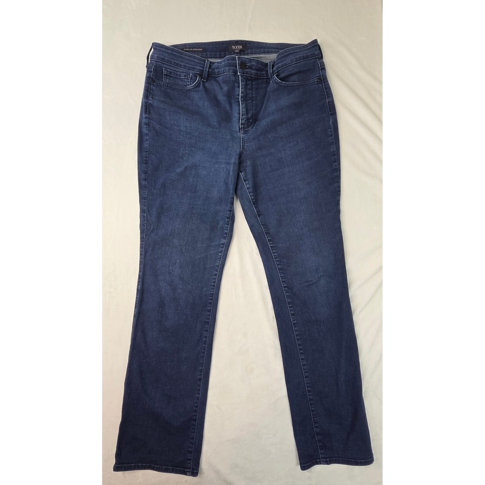 NYDJ Jeans Women‎ 12 Blue Excellent Marilyn Straight Lift Tuck Technology